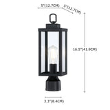 16.5 in. Matte Black 1-Light Exterior Lamp Post Lantern - 2 Pack