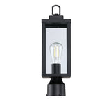 16.5 in. Matte Black 1-Light Exterior Lamp Post Lantern - 2 Pack