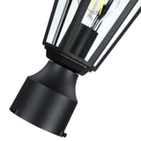 1-Light Textured Black Outdoor Post Lantern -2 Pack
