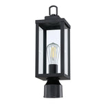 16.5 in. Matte Black 1-Light Exterior Lamp Post Lantern - 2 Pack