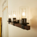 Revtronic 3-Light Dimmable Matte Black/Brown Vanity Light