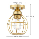 1-Light Ceiling Light Fixture, Soft Gold