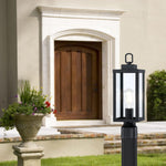 16.5 in. Matte Black 1-Light Exterior Lamp Post Lantern - 2 Pack