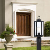 16.5 in. Matte Black 1-Light Exterior Lamp Post Lantern - 2 Pack