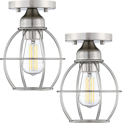 Revtronic 1-Light Ceiling Light Fixture, Brushed Nickel