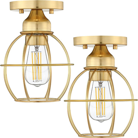 1-Light Ceiling Light Fixture, Soft Gold