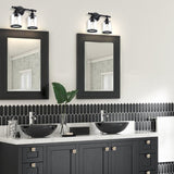 2-Light Modern Bathroom Vanity Light, Matte Black
