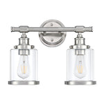 2-Light Bathroom Vanity Light, Brushed Nickel