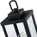 16.5 in. Matte Black 1-Light Exterior Lamp Post Lantern - 2 Pack