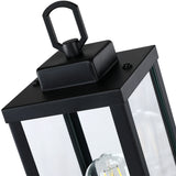 16.5 in. Matte Black 1-Light Exterior Lamp Post Lantern - 2 Pack