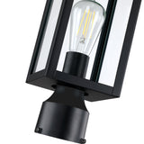16.5 in. Matte Black 1-Light Exterior Lamp Post Lantern - 2 Pack