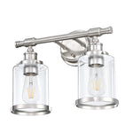 2-Light Bathroom Vanity Light, Brushed Nickel