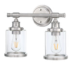 2-Light Bathroom Vanity Light, Brushed Nickel