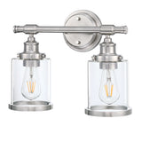 2-Light Bathroom Vanity Light, Brushed Nickel