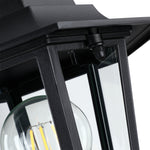 1-Light Textured Black Outdoor Post Lantern -2 Pack