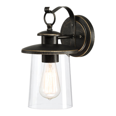 1-Light Outdoor Wall Lantern, Rustic Bronze
