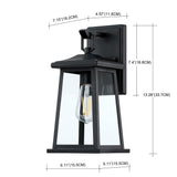 1-Light Outdoor Porch Light, Matte Black
