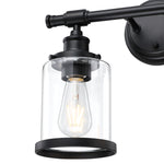 2-Light Modern Bathroom Vanity Light, Matte Black