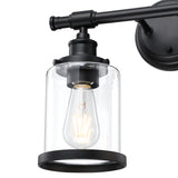 2-Light Modern Bathroom Vanity Light, Matte Black