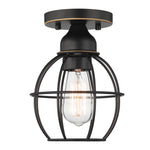 1-Light Ceiling Light Fixture, Oil Rubbed Bronze