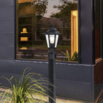 1-Light Textured Black Outdoor Post Lantern -2 Pack