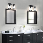 2-Light Modern Bathroom Vanity Light, Matte Black