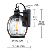 Revtronic 14001 1-Light Vintage Outdoor Wall Lantern Clear Glass Shade