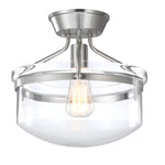 Revtronic 71611BN 1-Light Ceiling Light with Clear Glass Shade