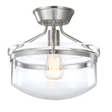 Revtronic 71611BN 1-Light Ceiling Light with Clear Glass Shade