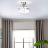 Revtronic 71611BN 1-Light Ceiling Light with Clear Glass Shade