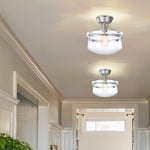 Revtronic 71611BN 1-Light Ceiling Light with Clear Glass Shade