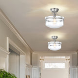 Revtronic 71611BN 1-Light Ceiling Light with Clear Glass Shade