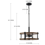 Revtronic 51114 4-light Wood Farmhouse Pedant Light