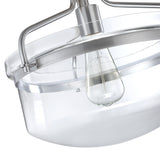 Revtronic 71611BN 1-Light Ceiling Light with Clear Glass Shade